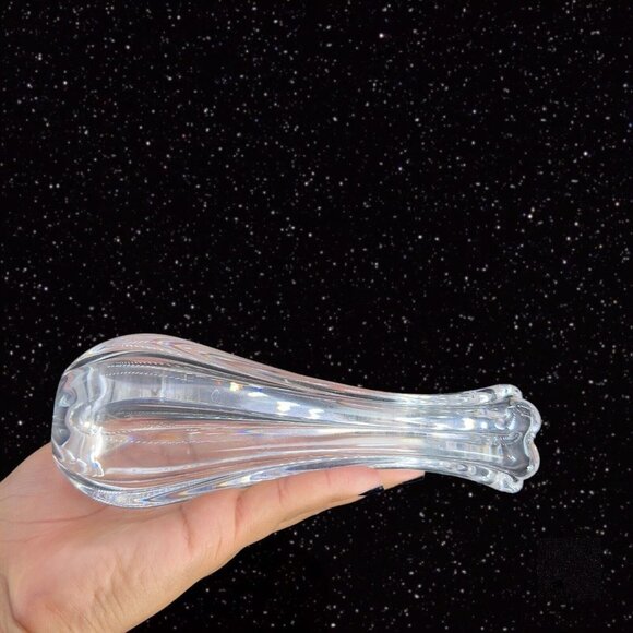 Vintage Orrefors Clear Glass Crystal Vase Hand Made In Sweden Flower Shaped 7.5" - Picture 5 of 13